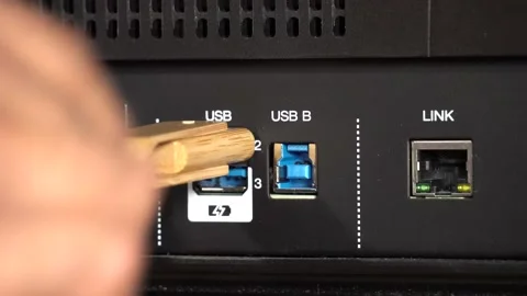 Connecting a USB A device and a USB B cable Stock Footage 201991321