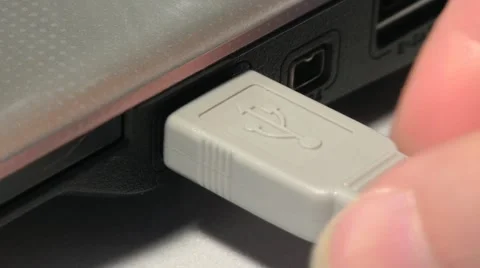 Connecting Usb Device To Laptop Stock Footage 50409857