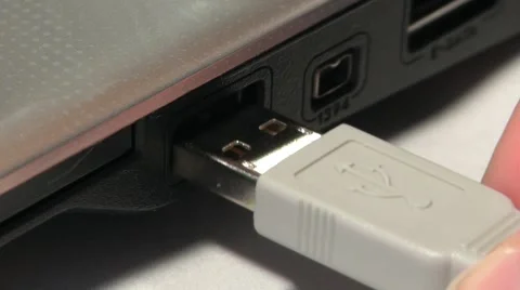 Connecting Usb Device To Laptop Stock Footage 50409865
