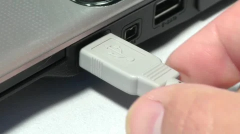 Connecting Usb Device To Laptop Stock Footage 50409866