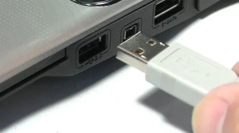 Connecting Usb Device To Laptop Stock Footage 50409867