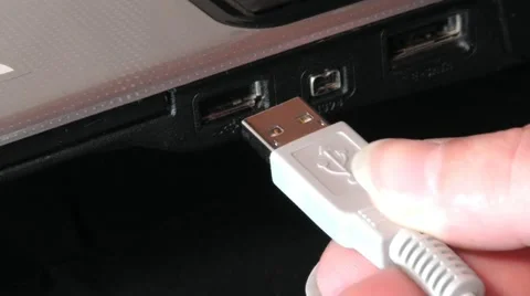 Connecting Usb Device To Laptop Stock Footage 50409872