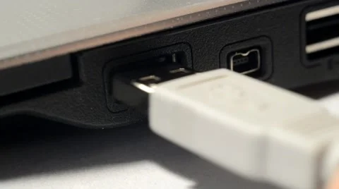 Connecting Usb Device To Laptop Stock Footage 50410193