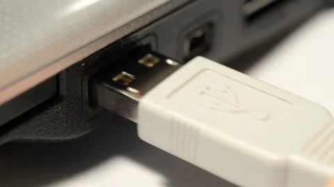 Connecting Usb Device To Laptop Stock Footage 50410198