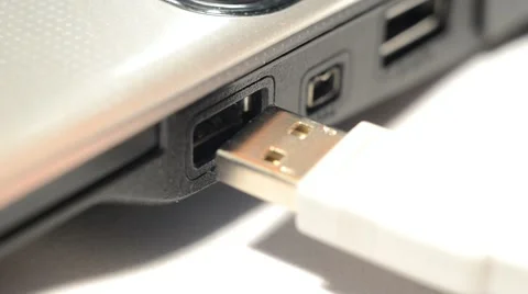 Connecting Usb Device To Laptop Stock Footage 50410209