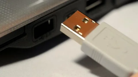Connecting Usb Device To Laptop Stock Footage 50410210