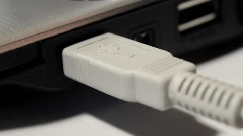Connecting Usb Device To Laptop Stock Footage 50410211