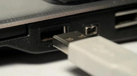 Connecting Usb Device To Laptop Stock Footage 50410221