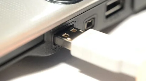 Connecting Usb Device To Laptop Stock Footage 50410225