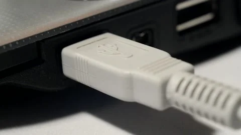 Connecting Usb Device To Laptop Stock Footage 50410231