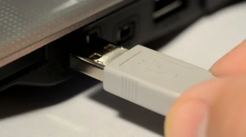 Connecting Usb Device To Laptop Stock Footage 50410235