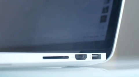 Connecting USB Port to Laptop Computer Stock Footage 61511802