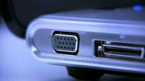 Connecting VGA Cable 1 Stock Footage 581214