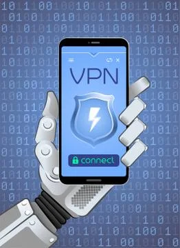 Connecting To VPN Via Mobile Network Illustrazione stock