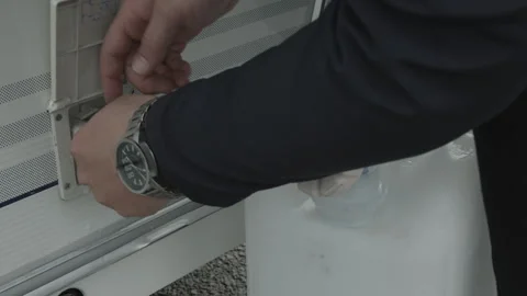 Connecting water to Caravan Stock Footage 260322738