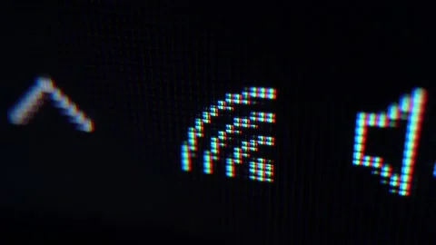 Connecting to a Wi-Fi network on laptop. Wifi signal icon. Macro 4K Vídeos de archivo 139046569