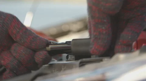 Connecting wires via cigarette lighter socket Stock Footage 55250117