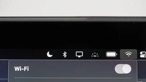 Connecting your computer to the local Wi-Fi - screen capture Stock Footage 244774368