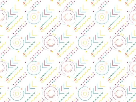 Connection and circle on a seamless spring pattern. Stock Illustration