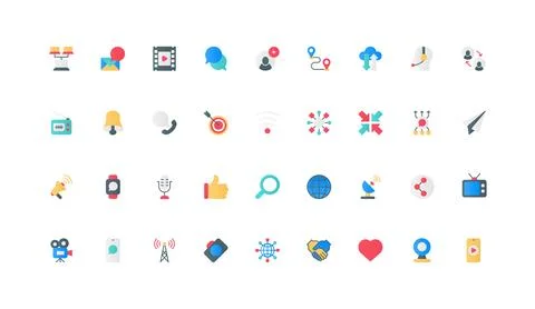 Connection and data share, online cloud service, multimedia transfer color icon Stock Illustration