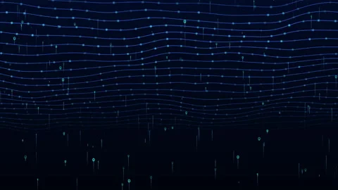 Connection and digital communication, Technology network moving lines Stock Footage 339853055