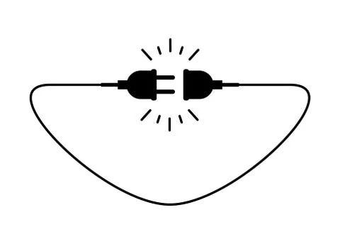 Connection and disconnection electric socket plug, error 404, page web not fo Illustrazione stock