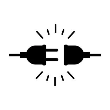 Connection and disconnection electric socket plug, error 404, page web not fo 스톡 일러스트