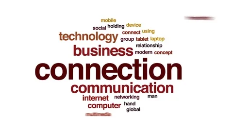 Connection animated word cloud, text design animation. Stock Footage 75457526