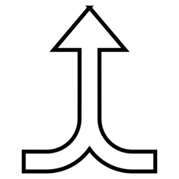 Connection Arrow Up Contour Vector Icon Stock Illustration