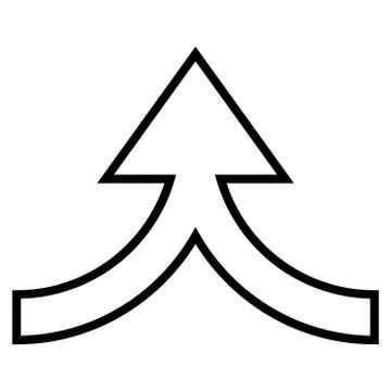 Connection Arrow Up Stroke Vector Icon Stock Illustration