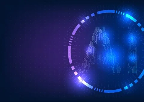 Connection of artificial intelligence technology. With circuit lines formin.. Stock Illustration