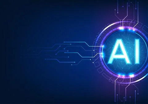 Connection of artificial intelligence technology. Featuring the AI letter w.. 스톡 일러스트