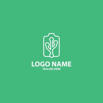 Connection battery logo design vector Stock-Illustration