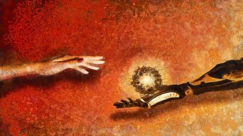 The connection between humans and artificial intelligence イラスト素材