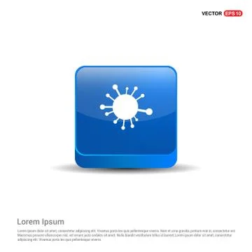 Connection of cells molecule icon - 3d Blue Button 스톡 일러스트