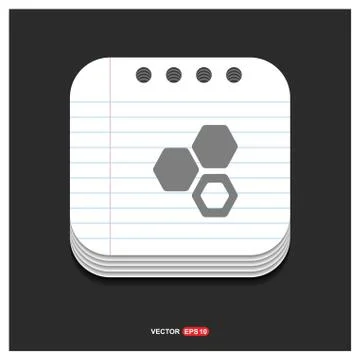 Connection of cells molecule icon Gray icon on Notepad Style template Vector  스톡 일러스트