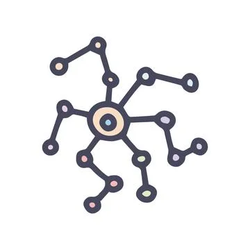 Connection chart color vector doodle simple icon Illustrazione stock