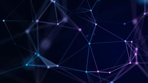 Connection of colored lines and shapes in space. Big data . Digital background. Stock Footage 296976402