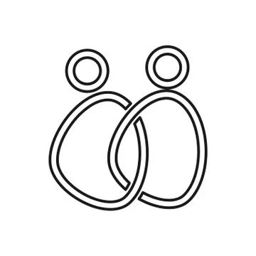 Connection Commitment Teamwork Together Outline Logo Stockillustratie