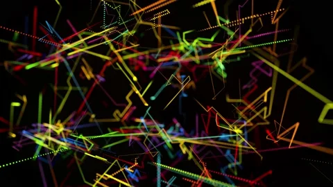 Connection concept, neural network or AI, visualization of multiple calculations Stock Footage 144808002