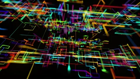 Connection concept, neural network or AI, visualization of multiple calculations Stock Footage 144808018