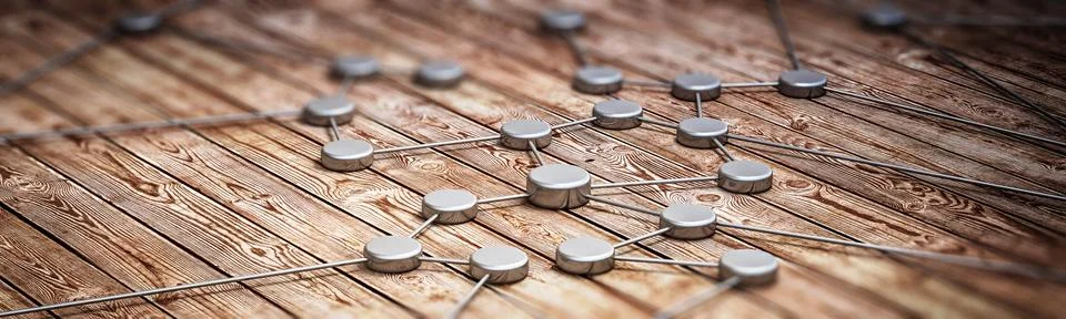 Connection concept panorama 3d rendering Illustrazione stock