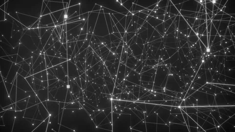 Connection in a digital world. Many square dots connecting 4k looping background Stock-Footage 169402099