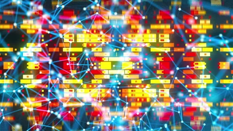 Connection dots with blocks Stock Footage 316876009