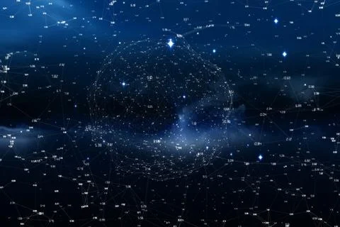 Connection dots on blue background 库存插图