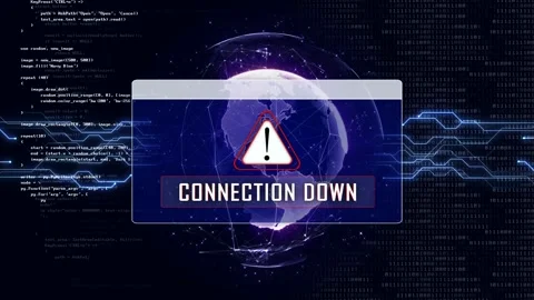 CONNECTION DOWN  and Earth Connections Network, Animation, Background, Loop Vídeos de archivo 220049221