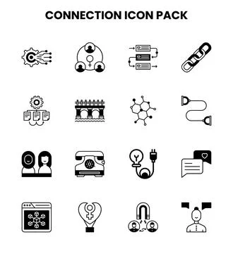 Connection DuoTone Graphics Icons Pack Stock Illustration