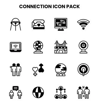 Connection DuoTone UI Icons Pack Stock Illustration
