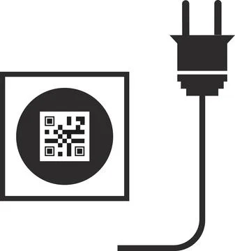 Connection to the electrical network using QR codes. Illustrazione stock