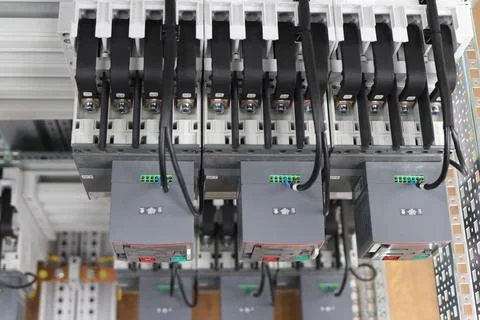 Connection of electrical protection. Stock Photos